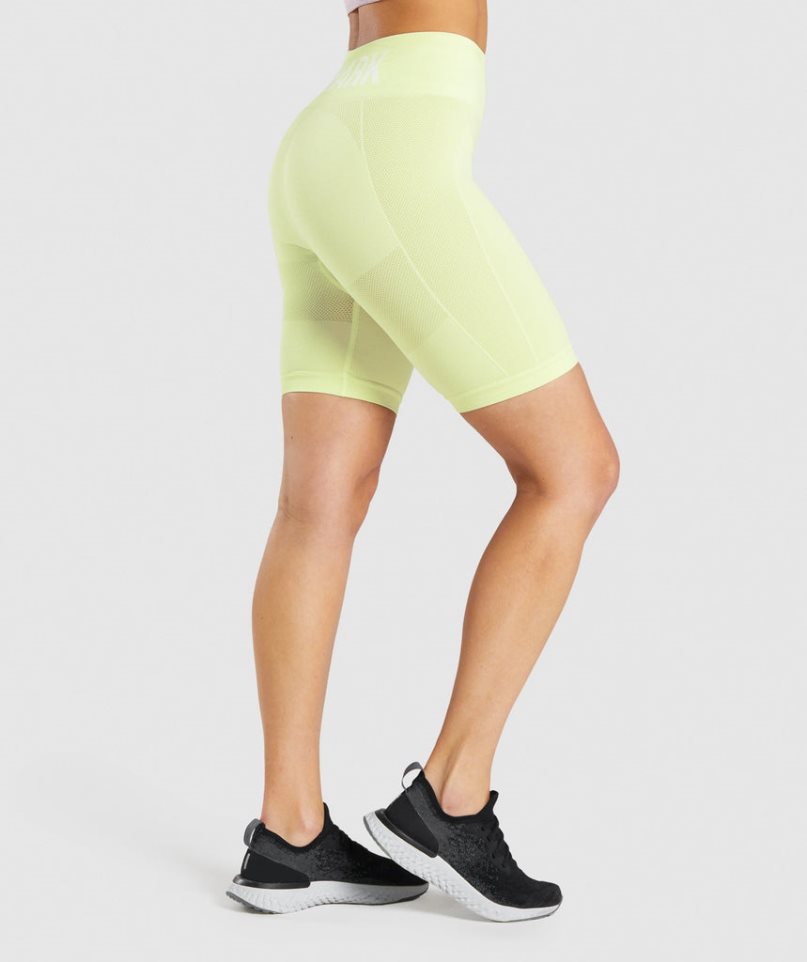 Women's Gymshark Flex Cycling Shorts Yellow | NZ 8VTNWM